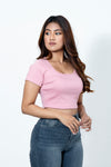 Eira Square Neck Ribbed Crop Top