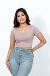 Eira Square Neck Ribbed Crop Top