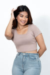 Eira Square Neck Ribbed Crop Top