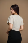 Linen Flutter Fly Crop Blouse