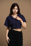 Linen Flutter Fly Crop Blouse