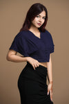 Linen Flutter Fly Crop Blouse