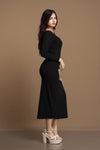 Shear Side Slit Midi dress