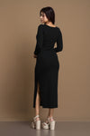 Shear Side Slit Midi dress