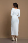 Shear Side Slit Midi dress