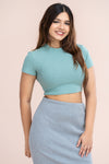 Ribsy Crewneck Crop Top
