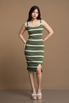 Aura Front Slit Short Dress